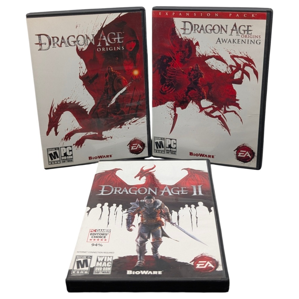 PC Game Lot Dragon Age Origins Origins Awakening Dragon Age‎ 2 Complete